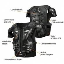 HEROBIKER 1 pieza Armadura de Motocicleta Todo Terreno Protección para Motociclista Protección de Pecho y Espalda de Caballero Armadura Unisex Anti Caídas Protección de Rodilla y Codo de Caballero Regalo Esencial para Motociclista para Conducir - A - Ver 5