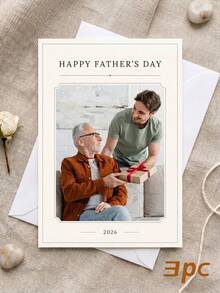 1/3pcs Personalized Happy Fathers Day Photo Card,Custom Photo,Father's Day Keepsake Card, Custom Photo Card For Dad, Personalized Father's Day Gift, Custom Fathers Day Card - Multicolor - View 7