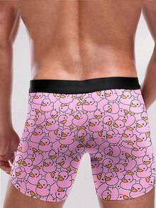 2 chiếc quần boxer nam họa tiết độc đáo, đồ lót thời trang dành cho người yêu thích vịt, phù hợp để mặc hàng ngày, quần short boxer in hình vịt và ngỗng dễ thương. - Nhiều màu - Xem 3