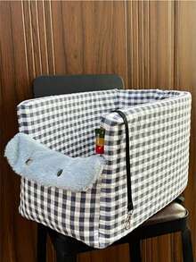 1pc Pet Car Seat For Dog And Cat, Center Console Dog Booster Seat With Protection Seat Belt And Soft Cushion - Multicolor - View 9