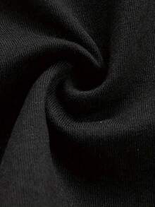 Printed T-Shirt, Short Sleeve And Round Neck, Casual Top For Summer And Spring - 黑色 - 查看 5
