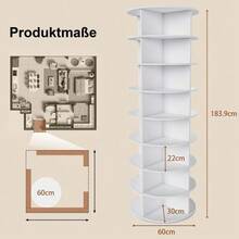 7-Tier Rotating Shoe Tower – 360° Rotating Shoe Rack, Freestanding, Space-Saving For Up To 28 Pairs Of Shoes, High Base For Boots, White (60 * 60 * 184 Cm) - White 1pc - View 5