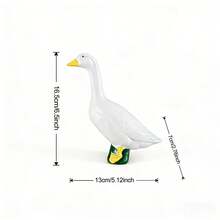 Cute White Duck Garden Ornament With Yellow Beak & Feet, Durable Resin Duck Sculpture For Outdoor Indoor Decor, Weather-Resistant Yard Art Statue For Flower Bed, Patio And Home - Animal - View 12