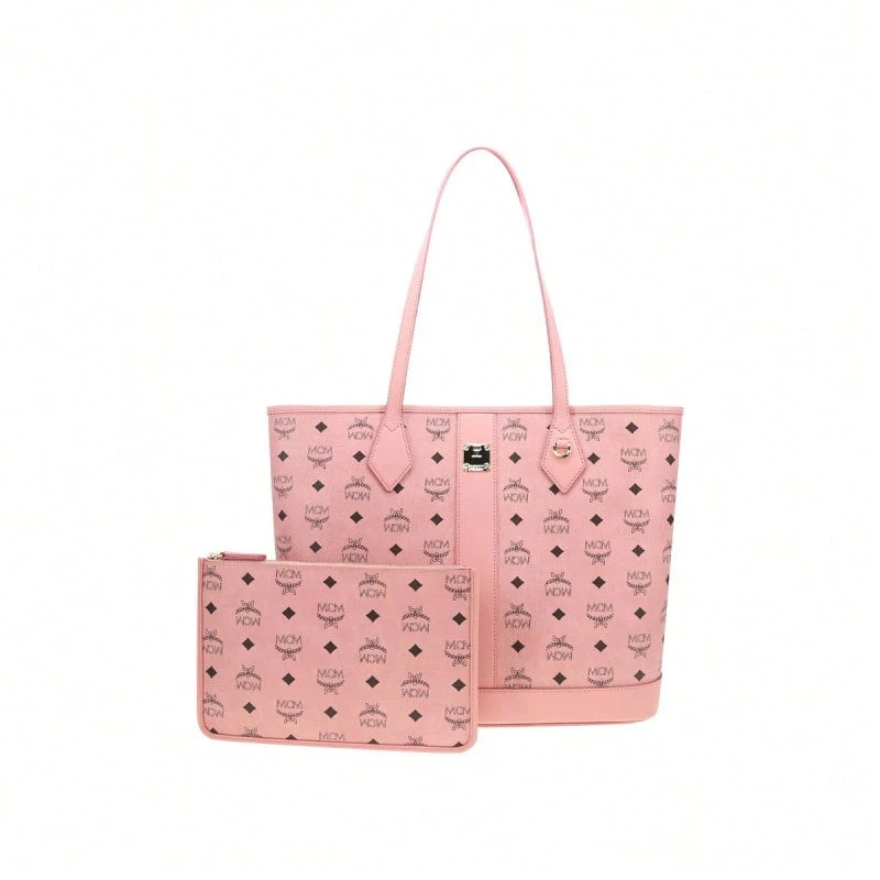 Mcm Visetos Collection Printed Women's Shoulder Bag - Soft Pink MWPGSLR02PZ001 - View 1