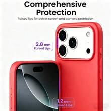 ForiPhone17/16/15/14/13/12/11 Models - Liquid Silicone Case - Ultra-Thin & Soft & Screen/Camera Protection & Shockproof & Smooth Touch & Scratch-Resistant & Microfiber Lining - 淺紫色 - 查看 4