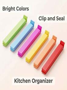 6 pièces Nouveaux clips de scellage de sac de conservation alimentaire portable, accessoires d'outils, couleur aléatoire, élément essentiel de cuisine - Multicolore - Voir 8