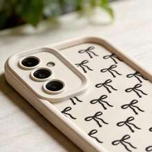 1 Piece Minimalist Creative Personalized Cute High-End Mobile Phone Case, Compatible With Samsung S25Ultra/S25Plus/S25/S25FE/S24Ultra/S24Plus/S24/S24FE/S23Ultra/S23FE/S23/S23+/S22Ultra/S22/S22+/S21Ultra/S21FE/S21/S21+/S20Ultra/S20FE/S20/S20+/A73/A72/A55/A54/A53/A52, Compatible With Redmi Note 14 Pro+ 5G, P30, Compatible With Honor X6b, Compatible With OPPO A74, Compatible With Realme C53, Compatible With Realme Narzo N53, With 2D Bow, Polka Dot, Eye, And Layered Design, International Version, Not The Domestic Version - 白色 2 - 查看 2