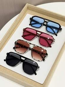 4pcs Women Plastic Frame Classic Personalized Leopard Catwalk New Vintage Fashion Eyeglasses For Driving Fishing Boating Street Snap Musical Festival Tropical Beach Vacay Outdoor Casual Activities Fashion Accessories Suitable For All Face Shapes - Multicolor - View 9