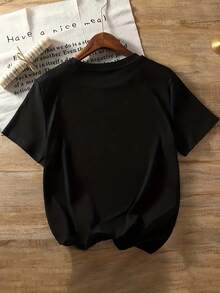 Women's T-Shirt For Spring And Summer - Black - View 2