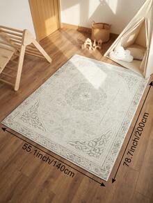 Light-Colored Vintage Bohemian Living Room Carpet.Suitable For Kitchen,Dining Room,Imitation Cashmere Rugs For Bedroom,Festival Decorative Carpet For Living Room,Indoor And Outdoor,Office,Lobby,Area Rug,Non Slip Door Mat,Bathroom Rug,Corridor,Carpet In Study And Esports Area. - Beige - View 20
