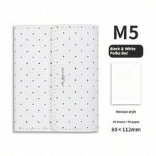 1pc M5 Three-Fold Polka Dot Notebook 96 Pages, INS Korean Style Portable Planner Diary, Cute Versatile Journal, Fine Fabric, Wear-Resistant And Scratch-Resistant, Three-Fold Opening Design, Polka Dot Minimalist Print, Thick Writing Pages, No Ink Bleed Or Smudging, Sturdy Binding, Compact And Portable, Easy To Carry, Japanese Fresh Artistic, Korean INS Gentle Style - A - View 12