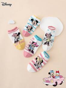 Disney 5双装迪士尼米妮条纹、字母、波点图案儿童袜子，可爱有趣的卡通儿童袜，适合运动，四季皆宜，欧美尺码，舒适透气，经久耐穿，色彩丰富，日常穿着理想之选，优质面料，不闷热。 - 彩色 - 查看 7