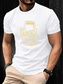 Camiseta Casual para Hombre "Hello Darkness" - Diseño Negro con Taza de Café Dorada, Transpirable y Cómoda de Manga Corta y Cuello Redondo para Verano, Camiseta "Hello Darknes My Old Friend" Talla Extra Grande, Camiseta para Hombre, Camiseta de Hombre, Camiseta Para HombresTee - Blanco - Ver 6