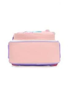 1pc Lightweight Colorblock Butterfly Print Cute Backpack Casual Student Backpack - Multicolor - View 4