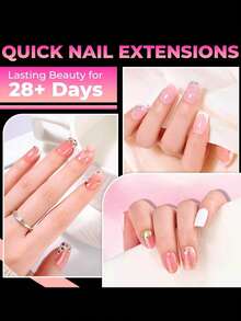 72 piezas de puntas de uñas postizas de gel suave acrílico medio mate transparente, forma de almendra corta, 12 tamaños, suministros de salón de arte de uñas de gel suave para extensión de uñas y DIY, duraderas y de larga duración - transparente - Ver 5