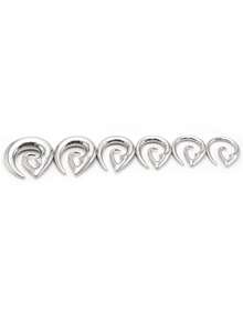 1 chiếc khuyên nong tai sụn hình xoắn ốc bất đối xứng hình tai bằng thép không gỉ 3-10mm, nút nong giãn lỗ tai, trang sức xỏ khuyên cơ thể - trắng - Xem 7