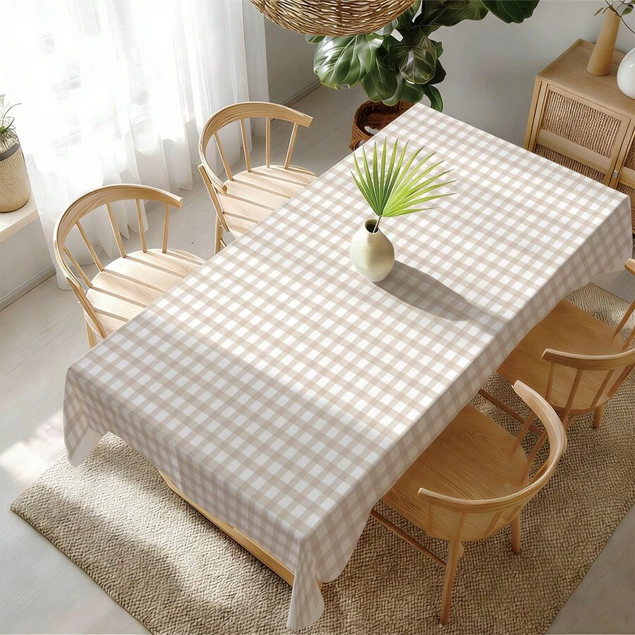 MEMNUN 1 chiếc khăn trải bàn in họa tiết kẻ caro màu trà sữa tối giản, dễ thương và sống động, kích thước 55.12*86.61in (140*220cm)/55.12*70.87in (140*180cm)/55.12*55.12in (140*140m)/35.43*55.12in (90*140m), chất liệu vải polyester in họa tiết, thích hợp cho dã ngoại, cắm trại, tiệc tùng, tiệc buffet, trang trí nhà cửa, trang trí bàn ăn, trang trí nhà bếp. - Nhiều màu - Xem 1