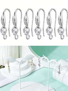 A Set Of 4 Pairs Of 18K Gold Plated 925 Sterling Silver Ear Hooks, Hypoallergenic Material With Cubic Zirconia Ear Wires And Open Design, Suitable For Both Men And Women. They Are An Ideal Choice For Making Jewelry And Accessories. - Ear Hook Pendant - View 9