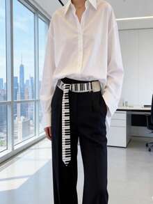 1pc Fashionable Piano Key Belt, Multifunctional Y2K Accessory, Can Be Used As Tie, Casual Travel, Office Commute - Multicolor - View 4