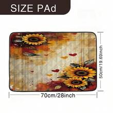 1pc Vintage Sunflower Pattern Pet Mat, Dog Bed Pad, Cute Cartoon Pet Cushion, Washable Pet Resting Mat, Suitable For All Seasons - Multicolor - View 9