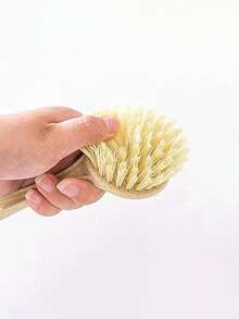 1pc/3pcs Wheat Straw Long Handle Pot Brush, Dishwashing Brush, Kitchen Cleaning Brush, Long Handle, Non-Scratch, Easy To Clean, Suitable For Household Cleaning - Off White - View 6