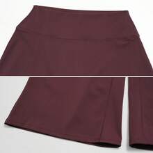 TimeOff 1pc Women's Solid Color High Waist Wide Leg Casual Pants Sports - Red - View 5