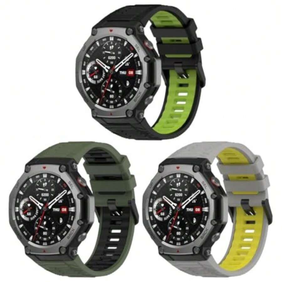 Compatible With  T-Rex 3, Replacement Silicone Watch Strap, Easy-To-Fasten Rubber For Watches And Smartwatches NO241104 - D [3 包] - 查看 1