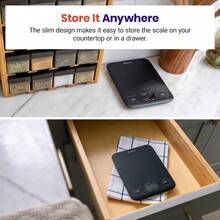 Food Kitchen Scale, Digital Mechanical Weighing Scale, Grams And Ounces Weight Loss, Baking, Cooking, Keto And Meal Prep, Packages, Liquids, Jewelry, LCD Display, Medium, Black - 午夜黑 - 查看 6