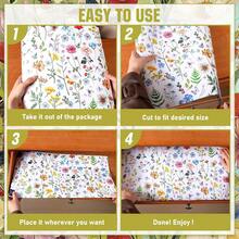 BBTO 20 Sheet Summer Wildflower Scented Drawer Liners For Dressers 15.8" X 22" Flower Fragrant Cabinet Drawer Liners Non Adhesive Floral Insect Theme Paper Mats For Home Closet Shelf - ColorI - View 2