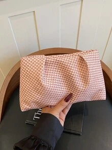 極簡休閒新韓風女款信封手拿包 - 粉色 - 查看 5