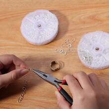 1 Box Single Loop 6-Grid Set (Approx. 970pcs) Open Jump Rings Craft Jewelry Connectors Chain Links For Jewelry Making Supplies - Silver - View 4