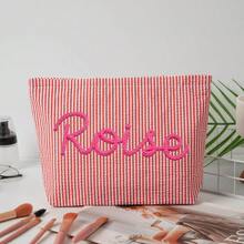 Túi mỹ phẩm vải voan bong bóng tùy chỉnh, túi du lịch, túi đựng đồ vệ sinh cá nhân tên chenille cá nhân hóa, túi đi biển mùa hè, túi đựng đồ trang điểm quà tặng cho bạn gái - Nhiều màu - Xem 45