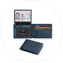 Wallet For Men Slim Rfid Leather 2 ID Window With Gift Box Slim, Rfid, 2 ID Window, With Gift Box, Slim, Rfid - Blue-sZW - View 8