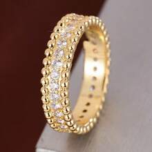 1pc Minimalist Round Ball Design Single Row Cubic Zirconia Women Ring - Multicolor - View 25