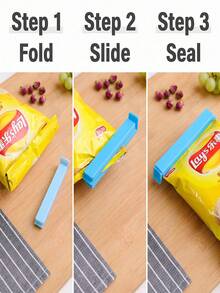 6 pièces Nouveaux clips de scellage de sac de conservation alimentaire portable, accessoires d'outils, couleur aléatoire, élément essentiel de cuisine - Multicolore - Voir 2
