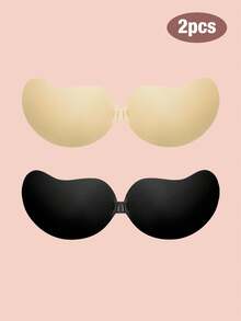 2pcs Invisible Silicone Bra Cups, Mango Shape Design, Sexy Cleavage, Seamless Effect, Suitable For Strapless Dresses, Weddings, Parties And Other Occasions - Multicolor - View 10