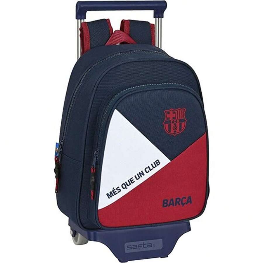 | School Backpack With Trolley FC Barcelona, Integrated System With Wheels, Telescopic Handle, Main Compartment And Front Pocket, Back To School - Multicolor - View 1