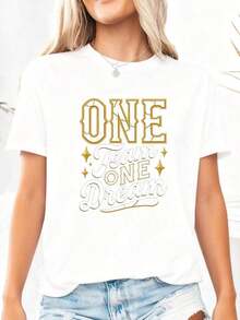 "One Team, One Phrase, One Dream" T-Shirt - Pure Cotton - 白色4 - 查看 3