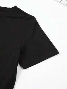 Oh My God Face Digital Print Short Sleeve Unisex Pure Cotton Loose And Comfortable - 黑色 - 查看 3
