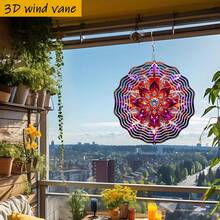3D 1pc "Dreamlike Pattern Composed Of Brilliantly Colored Petals Like Gems" 10in*10in With 360° Rotating Hook, Creative Wind Spinner For Porch/Yard Decor (Pendant Not Included), Random Style - A - View 7