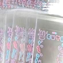 50/100pcs,Doodle Rabbit Self-Adhesive Packaging Bag, Suitable For Reusable Sealed Bags For Handmade Jewelry Packaging And Display - View 5