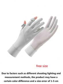 1 par de guantes de protección solar para mujer, finos de verano para exteriores, ciclismo, patinete eléctrico, conducción, sombreado, antideslizantes, pesca, seda de hielo - Multicolor - Ver 6