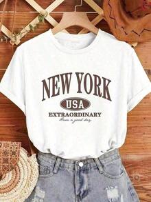 New Summer 2026 Collection – Local Shipping Printed T-Shirts Women's Basic Crew Neck T-Shirt, Slim Fit Cotton Short Sleeve T-Shirt, Soft And Breathable Undershirt, Versatile Top For Casual Daily Activities And Workouts 100% Cotton, Stylish Plus Size Tops For Women Women's Shirts Women's Clothing Pretty Blouses - 白色 1 - 查看 8