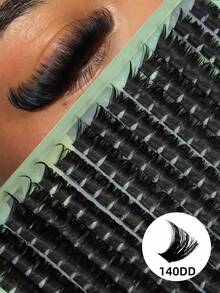196PCS 140DD Thick Eyelashes DD Curl Volume Lash Clusters 10-16mm Dramatic Volume Lashes Cluster Eyelash Extensions DIY Lash Cluster For Beginners - DD - View 10