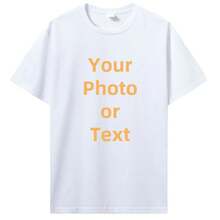 Camiseta Personalizada, Camiseta con tu Foto, Logotipo de Marca o Texto, para Hombre y Mujer, Algodón Premium, Regalo - Blanco - Ver 1