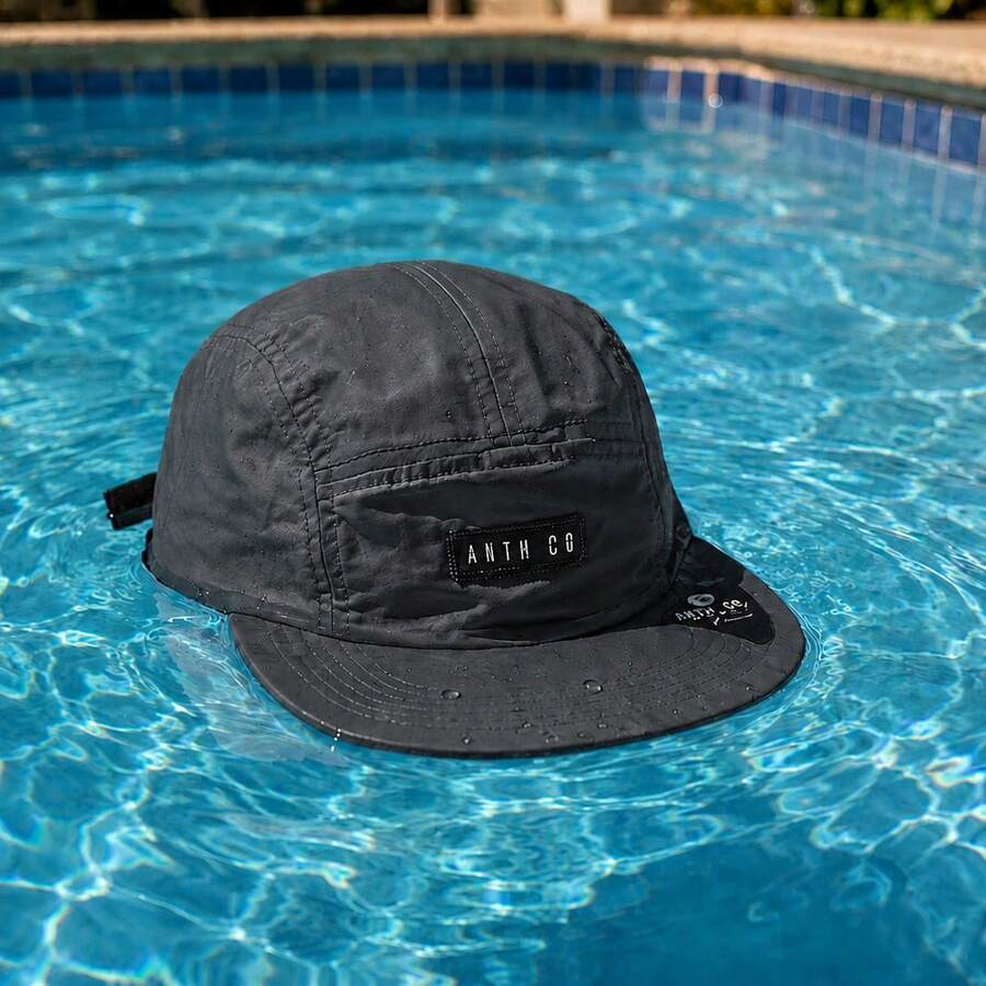 Anth Co Strapback 5 Panel Waterproof Straight Brim Cap - 0 - Ver 1