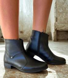 Vintage 208 Ankle Boot, Beautiful And Comfortable, Low-Cut, Low-Heeled. - 黑色 - 查看 4