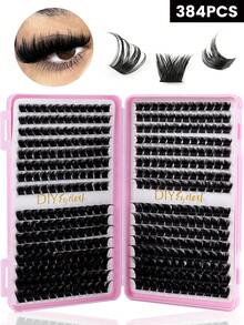 CMAYOME 384pcs Single Cluster False Eyelashes, Eyelash Book, Cluster Lash Extensions, DIY Cluster Eyelash Extensions For Home Makeup - Black - View 10