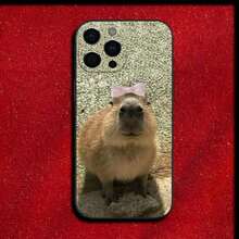 Cute Capybara Phone Case Compatible With 16, 15, 14, 13, 12, 11, Pro, X, XS, Max, XR, Plus, Mini Soft Black Cover, Compatible With 17 Pro Max Case, 17 Pro Case, 17 Case, 16 Pro Max Case - Z6 - 查看 12