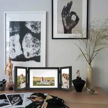1pc Collage Hinged Folding 3-In-1 Photo Frame, Wall & Desktop Home Decor, Suitable For Wedding, Birthday Gifts For Women, Mom, Grandma And Family, Includes 2pcs 4x6 Inch And 1pc 6x8 Inch Photo Frames (Photo Paper Not Included) - 1PC - View 8